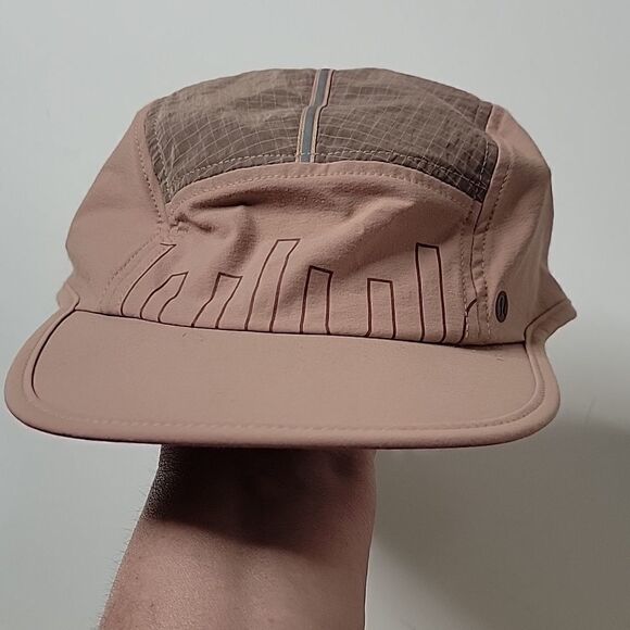 NEW RIPSTOP TRAIL LULULEMON TAN / PINK CLAY ADJUSTABLE CORD LIGHTWEIGHT HAT NWT